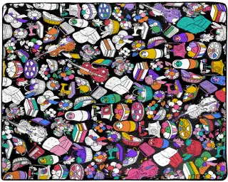 Country Market coloring blanket design
