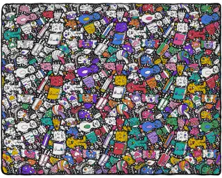 Little Monsters coloring blanket design